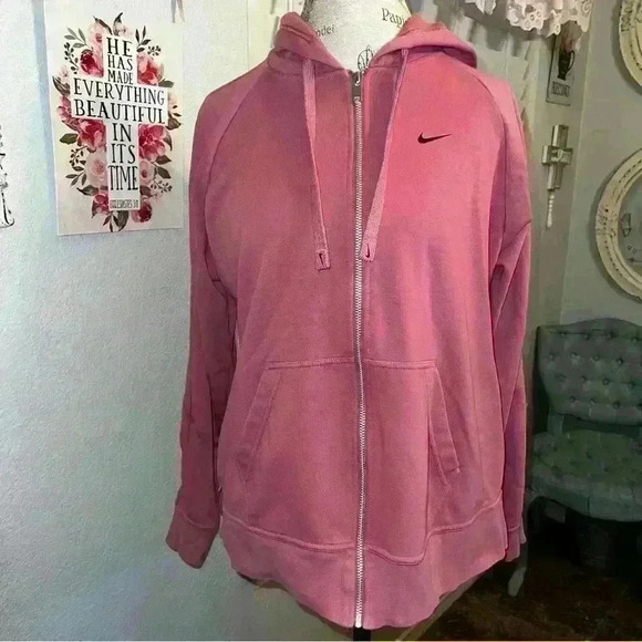 Nike Women's Get Fit Desert Berry/White Full-Zip Training Hoodie size medium - Picture 11 of 14